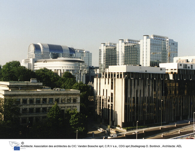 Buildings of the European Parliament in Brussels in 2009