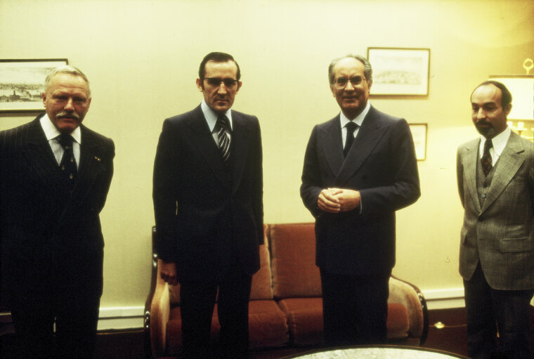 First democratic President of Portugal, EANES, visiting the European Parliament in 1978