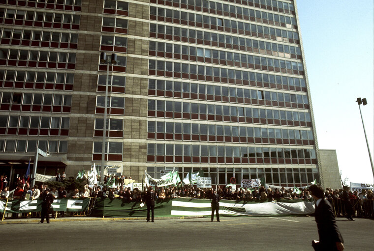 First democratic President of Portugal, EANES, visiting the European Parliament in 1978