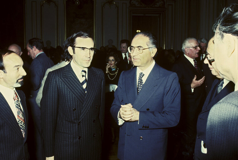 First democratic President of Portugal, EANES, visiting the European Parliament in 1978