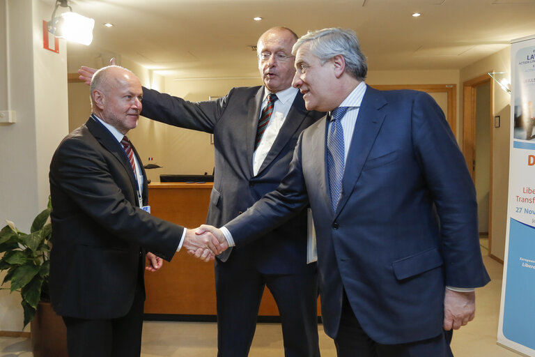 Nuotrauka 9: Antonio TAJANI - EP President meets with Marina Elvira CALDERONE and Rudolf KOLBE - European Economic and Social Committee