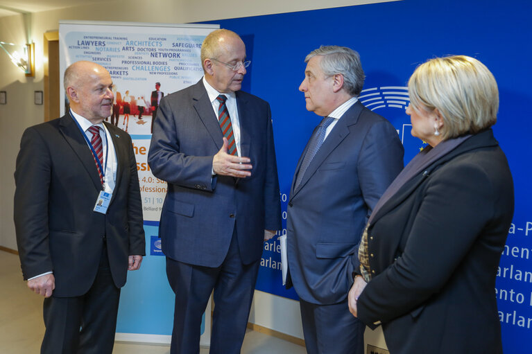 Fotó 3: Antonio TAJANI - EP President meets with Marina Elvira CALDERONE and Rudolf KOLBE - European Economic and Social Committee