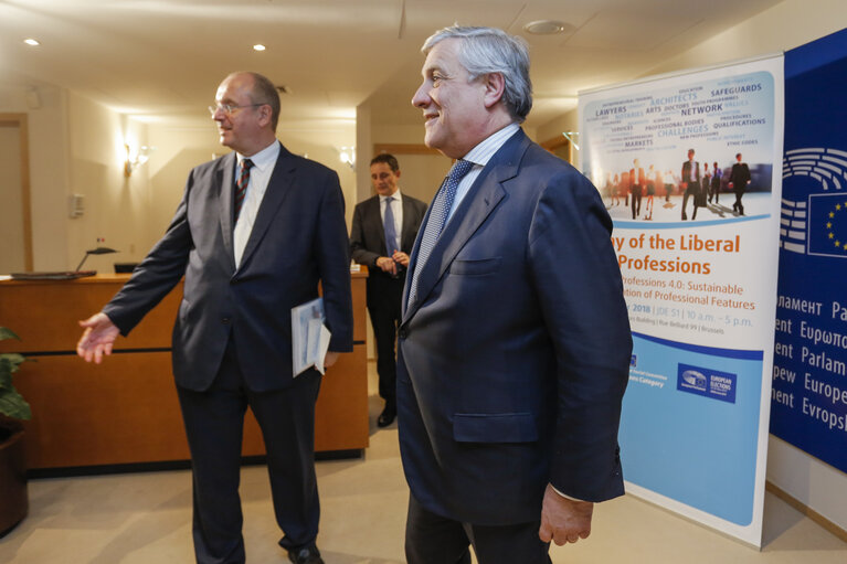 Nuotrauka 8: Antonio TAJANI - EP President meets with Marina Elvira CALDERONE and Rudolf KOLBE - European Economic and Social Committee