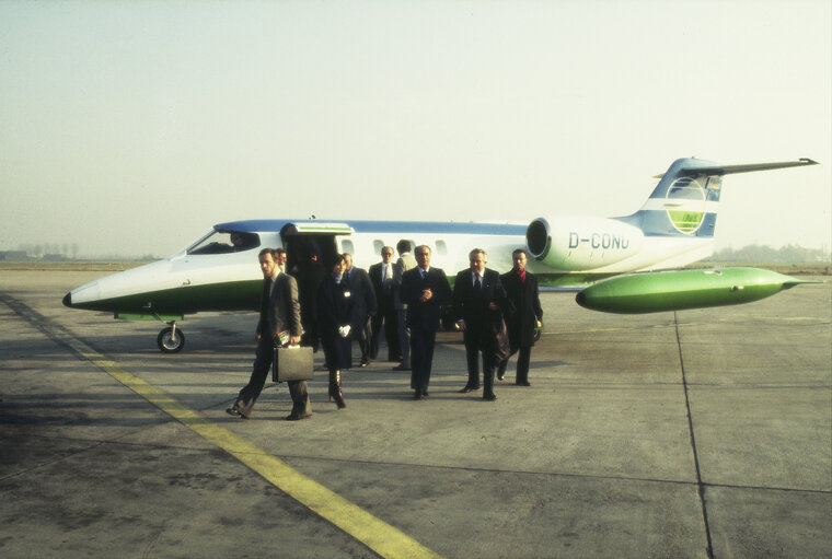 First democratic President of Portugal, EANES, visiting the European Parliament in 1978