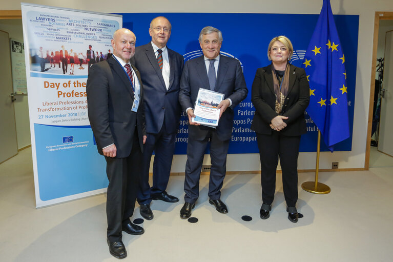 Billede 5: Antonio TAJANI - EP President meets with Marina Elvira CALDERONE and Rudolf KOLBE - European Economic and Social Committee