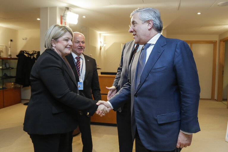 Billede 10: Antonio TAJANI - EP President meets with Marina Elvira CALDERONE and Rudolf KOLBE - European Economic and Social Committee