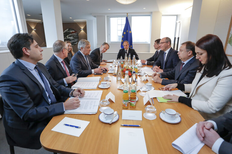 Antonio TAJANI, EP President meets with Andriy PARUBIY, speaker of Ukrainian Parliament