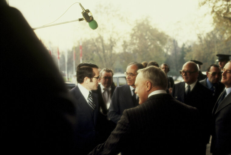 First democratic President of Portugal, EANES, visiting the European Parliament in 1978