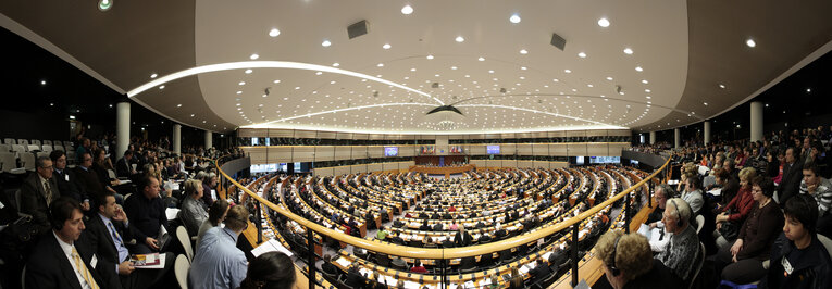 Photo 2: Hemicycle of the European Parliament in Brussels