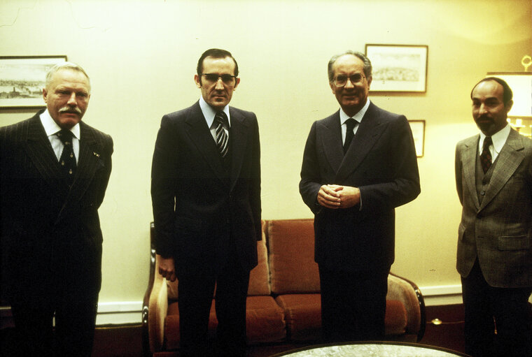 First democratic President of Portugal, EANES, visiting the European Parliament in 1978