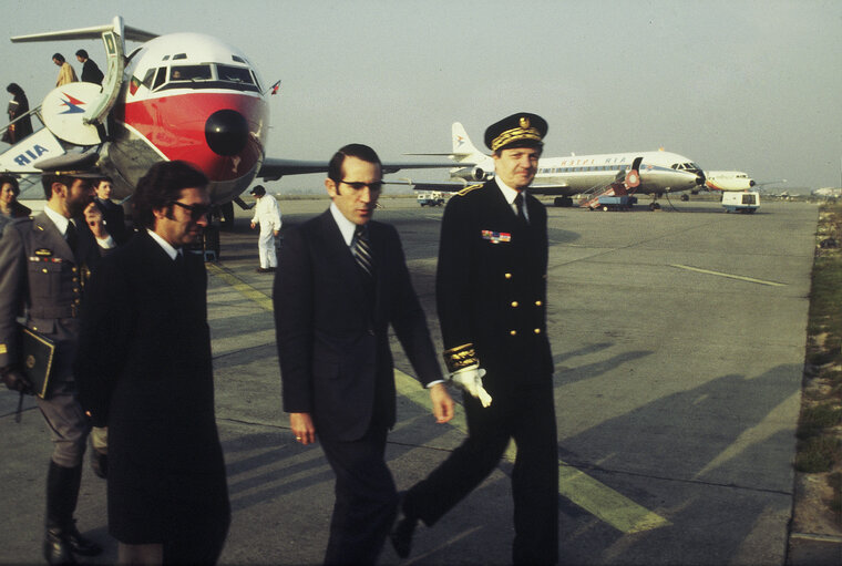 First democratic President of Portugal, EANES, visiting the European Parliament in 1978