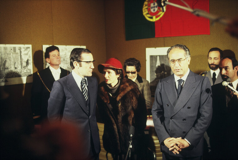 First democratic President of Portugal, EANES, visiting the European Parliament in 1978