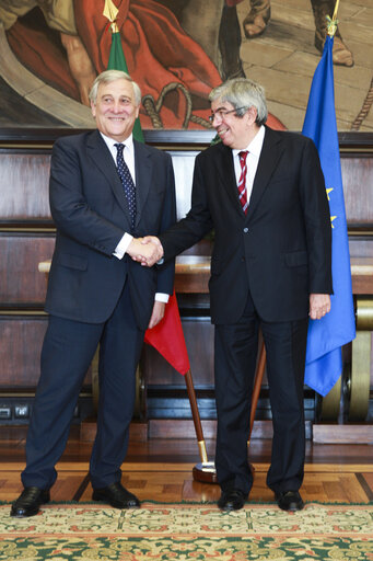 Fotografie 4: Official visit of the President of the European Parliament to Portugal - Eduardo FERRO RODRIGUES, President of the Assembly meets with Antonio TAJANI, EP President