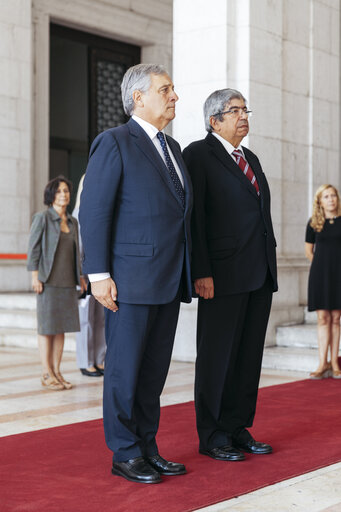 Fotografie 12: Official visit of the President of the European Parliament to Portugal - Eduardo FERRO RODRIGUES, President of the Assembly meets with Antonio TAJANI, EP President