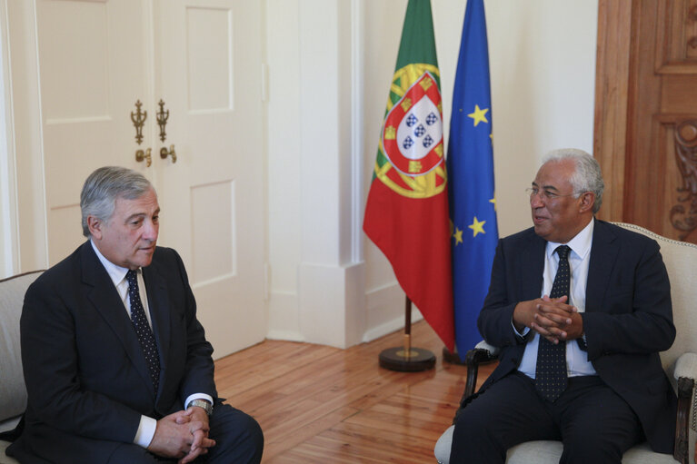 Suriet 2: Official visit of the President of the European Parliament to Portugal -  Antonio COSTA, Portuguese Prime Minister meets with Antonio TAJANI, EP President