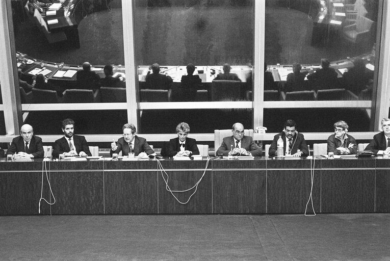 Meeting at the European Parliament in Strasbourg in october 1986