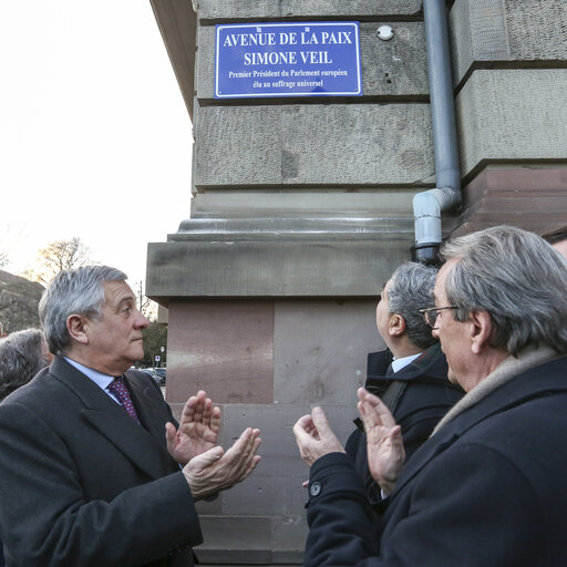 Foto 2: Inauguration of Avenue Simone Veil and Unveiling of Simone Veil´s portrait  in the presence of Antonio TAJANI, EP President