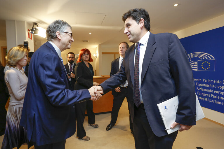 Nuotrauka 18: Antonio TAJANI - EP President meets with Meeting with Bill Gates, co-chair of the Bill & Melinda Gates Foundation