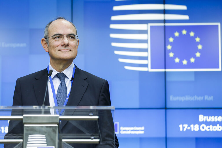 Photo 6: European Council 18 October 2018 - Press conference by Antonio TAJANI, EP President