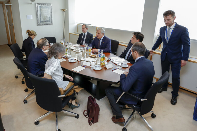 Antonio TAJANI - EP President meets with Meeting with Bill Gates, co-chair of the Bill & Melinda Gates Foundation