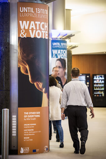 Lux Prize bilboard in the EP in Brussels