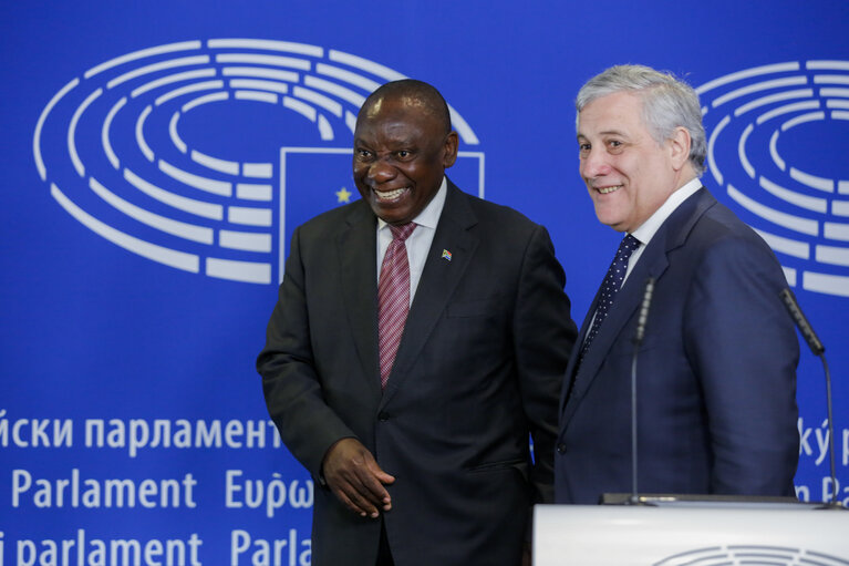 Fotogrāfija 5: Visit of Cyril RAMAPHOSA, President of the Republic of South Africa. Joint Press statement