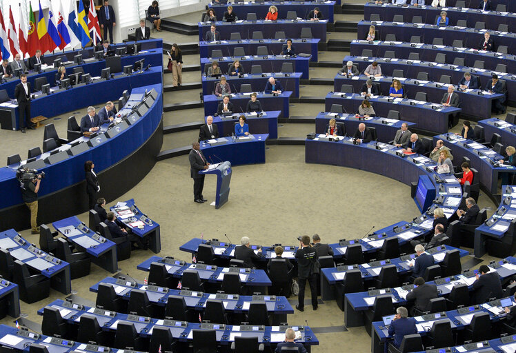 Foto 6: Plenary session Formal sitting
Address by Cyril RAMAPHOSA, President of the Republic of South Africa