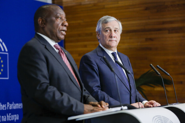 Fotografija 12: Visit of Cyril RAMAPHOSA, President of the Republic of South Africa. Joint Press statement