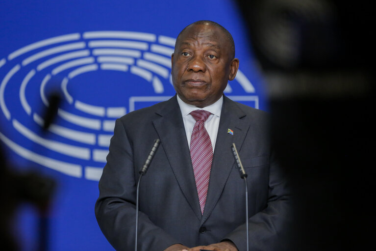 Fotografija 11: Visit of Cyril RAMAPHOSA, President of the Republic of South Africa. Joint Press statement