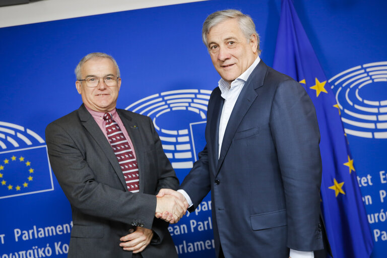 Photo 3: Antonio TAJANI, EP President meets with Michel DANTIN.