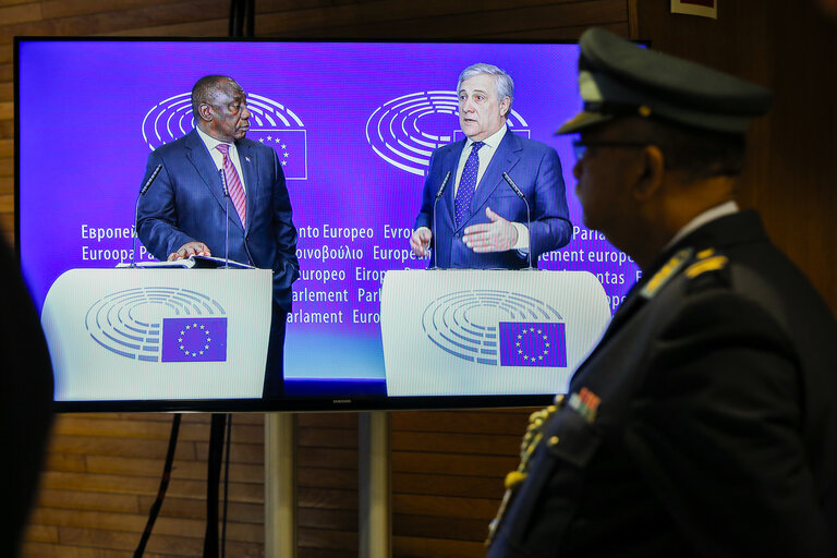 Fotogrāfija 14: Visit of Cyril RAMAPHOSA, President of the Republic of South Africa. Joint Press statement