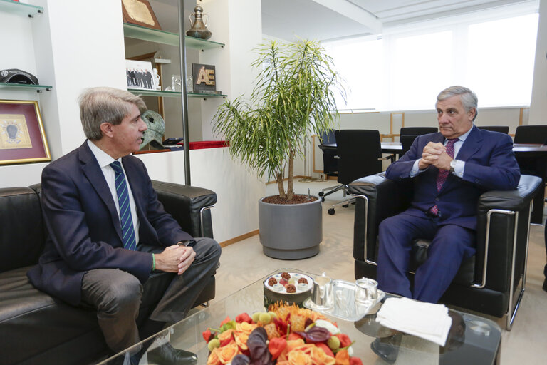 Antonio TAJANI, EP President meets with Angel GARRIDO, Presidente de la Comunidad de Madrid