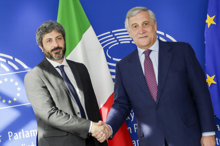 Antonio TAJANI, EP President meets with Roberto FICO, President of the Italian Chamber of Deputies