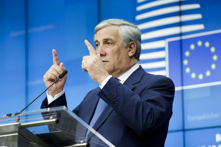 Suriet 10: European Council 18 October 2018 - Press Conference by Antonio TAJANI, EP President