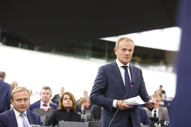 Fotografija 9: EP plenary session - Conclusions of the European Council meeting of 17 and 18 October 2018