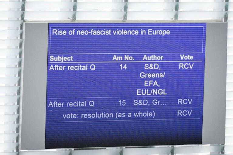 Photo 18: EP plenary session- VOTES followed by explanations of votes-The use of Facebook users’ data by Cambridge Analytica and the impact on data protection