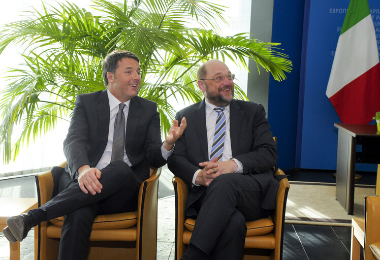 Fotó 1: Martin SCHULZ - EP President meets with PM Matteo RENZI