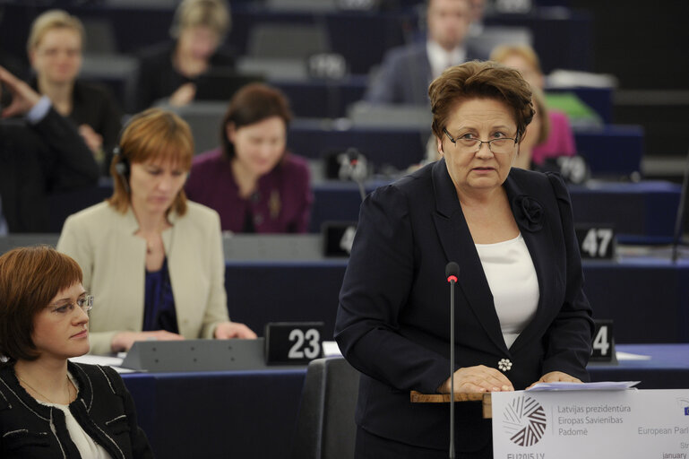 Valokuva 11: Latvian Prime Minister in Plenary session week 03 2015 in Strasbourg