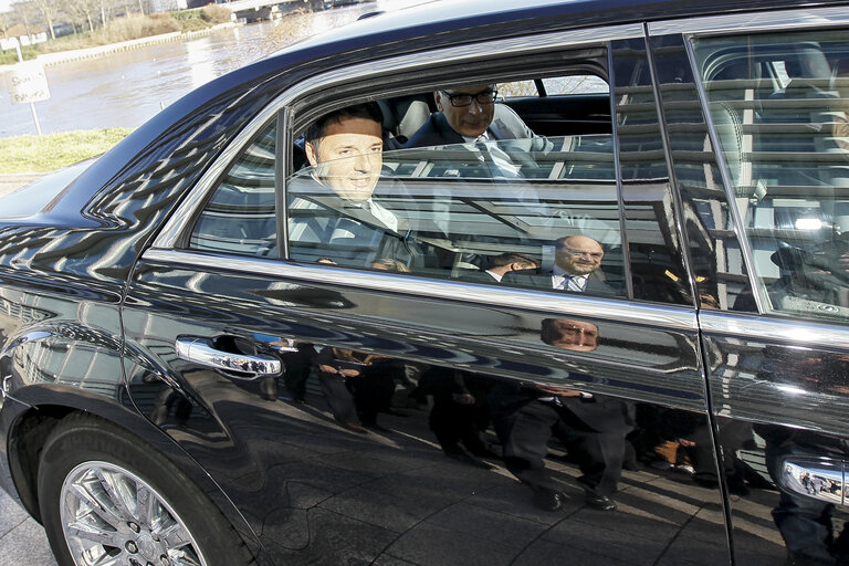 Photo 1: Italian Presidency - End of the visit of Italian Prime Minister at the EP in Strasbourg