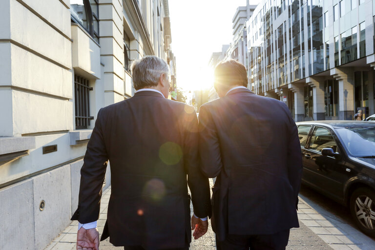 Foto 4: Antonio TAJANI - EP President on his way to 
EPP leaders meeting ahead of the European Council