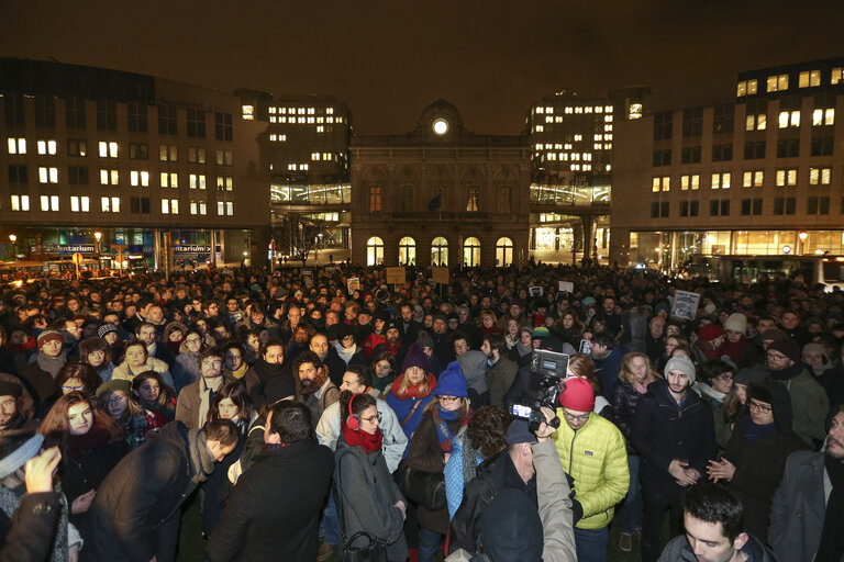 Photo 3: Tribute demonstration for the victims of the attack against Charlie Hebdo