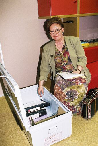 Portrait of MEP Riitta JOUPPILA in her office in Strasbourg