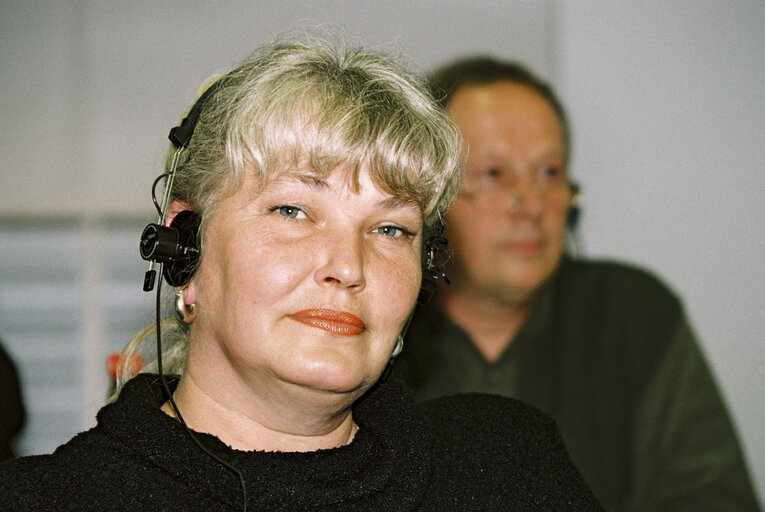 Photo 1 : The MEP MaLou LINDHOLM during a meeting in Brussels in July 1996.