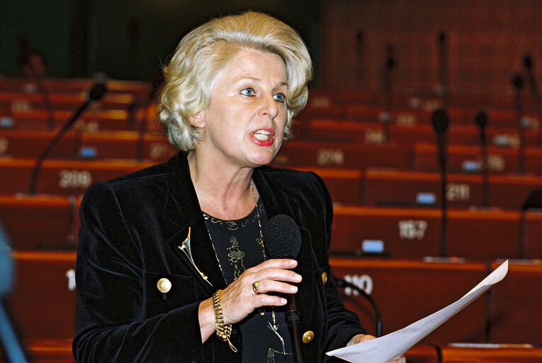 Suriet 2: Karla M.H. PEIJS in plenary session at the EP in Strasbourg.