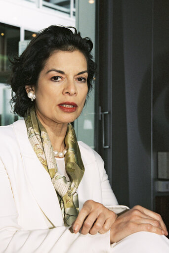 Fotografie 3: Interview of Bianca JAGGER at the European Parliament in Strasbourg