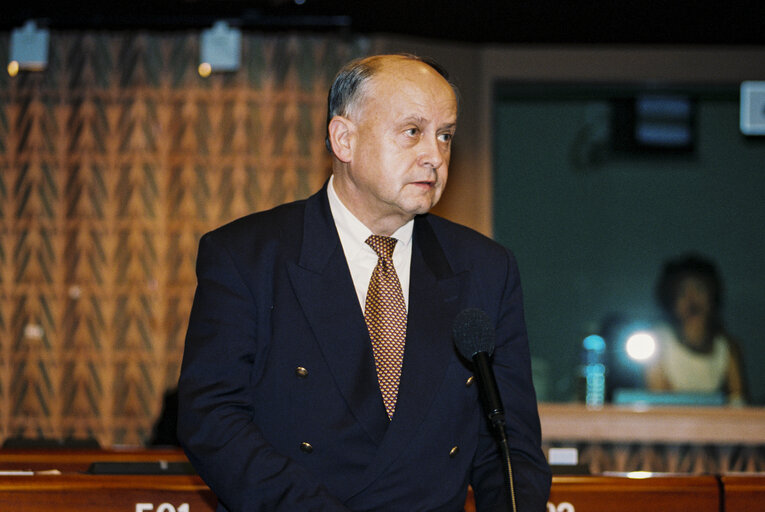 Photo 7: Portrait of Mep Konrad SCHWAIGER at the European Parliament in Strasbourg