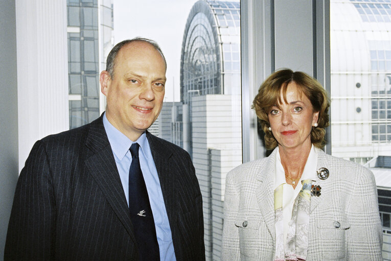 Suriet 4: Portrait of Giles CHICHESTER and Carmen FRAGA ESTEVEZ at the EP in Brussels.