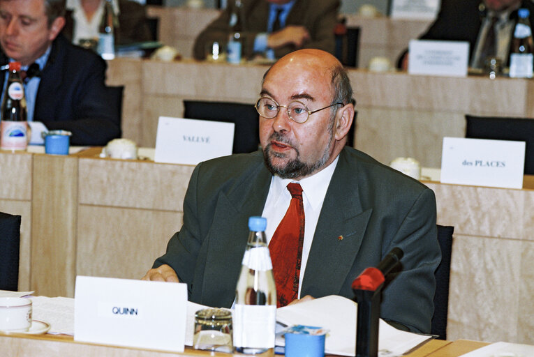 MEP Joyce G. QUIN attends a meeting in Brussels