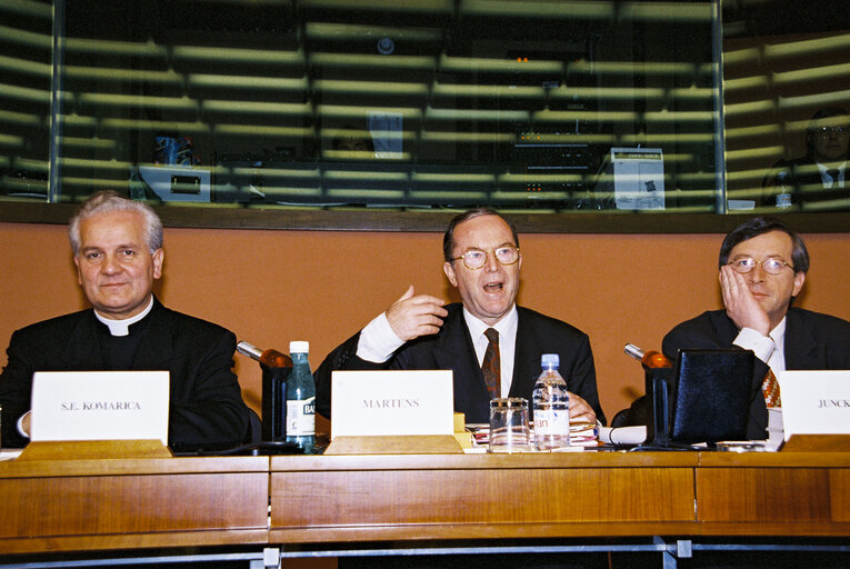 Fotó 13: Bishop Komarica from Banja Luka (Bosnia) awarded Robert Schuman Medal of the EPP Group in the European Parliament