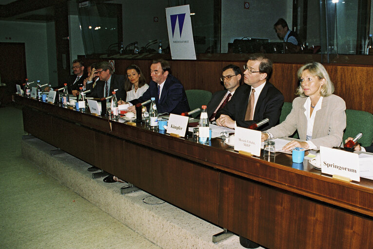 Photo 2 : Meeting with the Wirtschaftsrat, a German Economic Council in Brussels in April 1996.